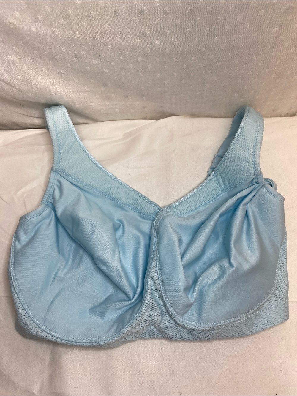 Glamorise Light Blue Full Support Sports Bra Size 38I Wirefree